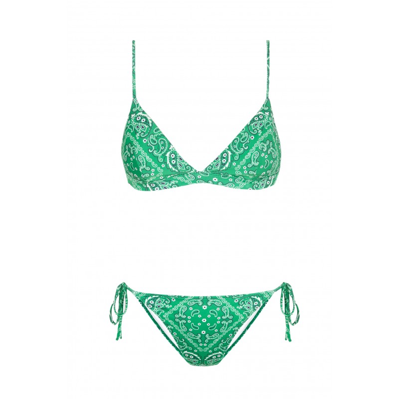 Bikini Sporty Bandana Verde Tie Con Lazo Robin Collection Robin