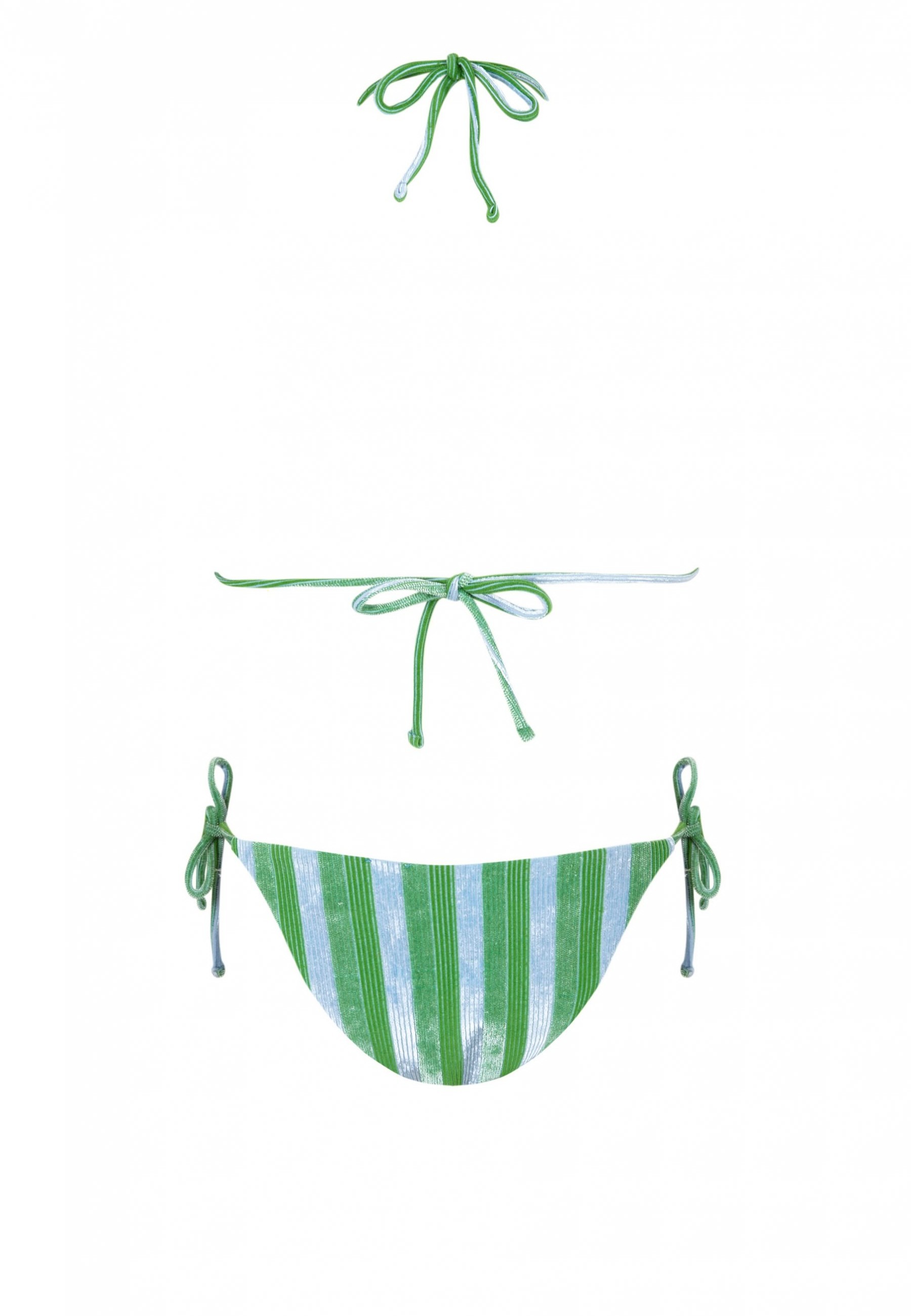 Bikini Triángulo Divino Verde y Azul Robin Collection Robin