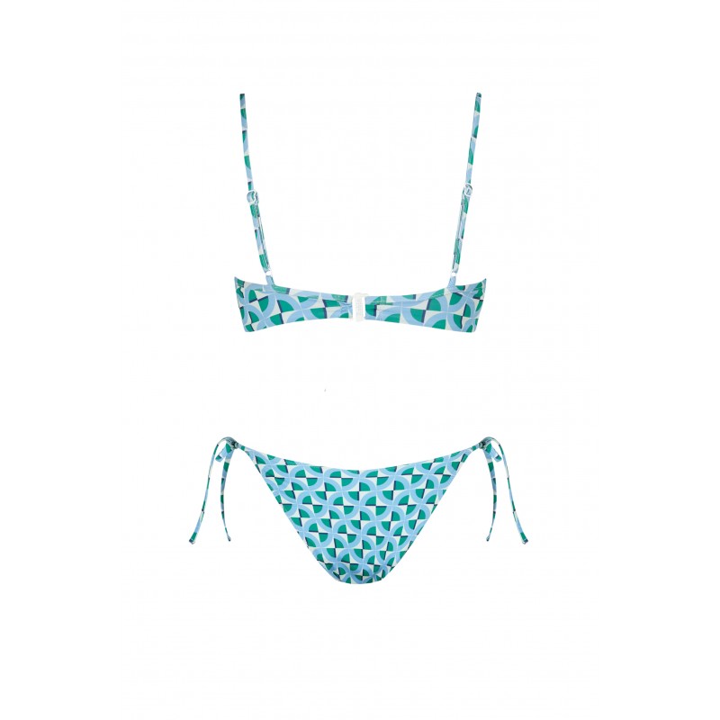 Bikini Balconette Calma Tie Verde Y Azul Robin Collection Robin