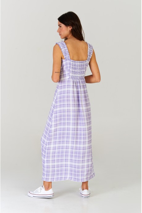 Vestido midi Cuadros Lavanda Vestido midi Cuadros Lavanda