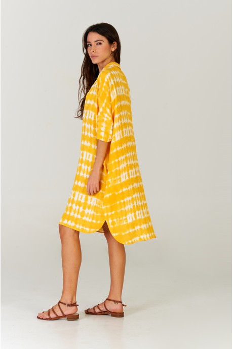 Vestido camisero Tie Dye Ocre Vestido camisero Tie Dye Ocre